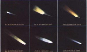 Изменения кометы Когоутека в декабре 1973 - январе 1974