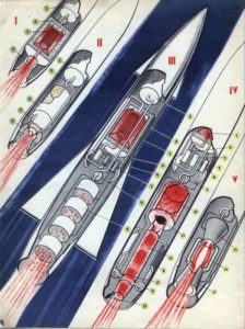 Так, казалось, будут выглядеть схемы различных ЯРД (иллюстрация из научно-популярного журнала 1960 г)